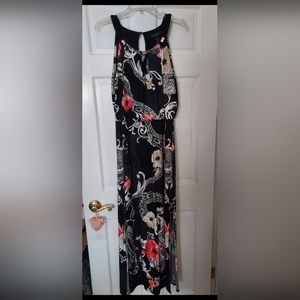 White house black market black floral maxi dress, size M, Sumner halter